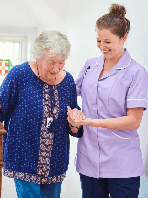 Senior receiving home care