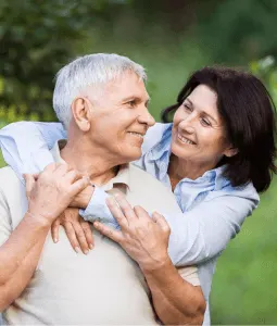 Happy senior at home